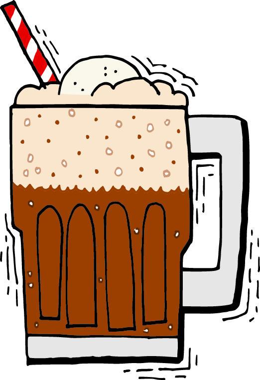 An illustration of a root beer float
